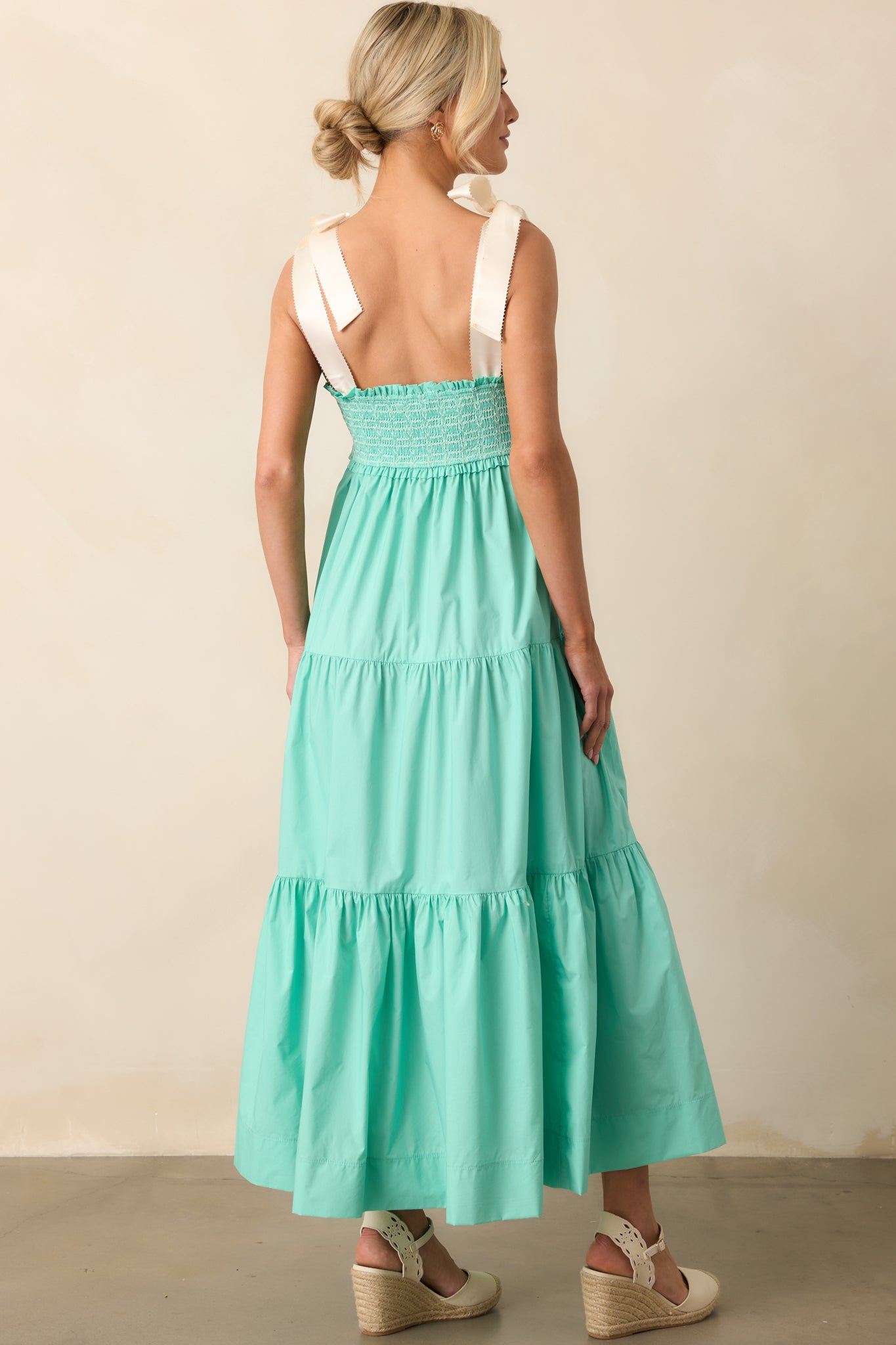 The Felicity Mint Green Cotton Midi Dress