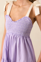 The Felicity Lavender Cotton Midi Dress
