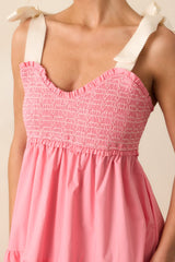 The Felicity Pink Coral Cotton Midi Dress