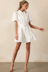 Fairfax White Cotton Mini Dress