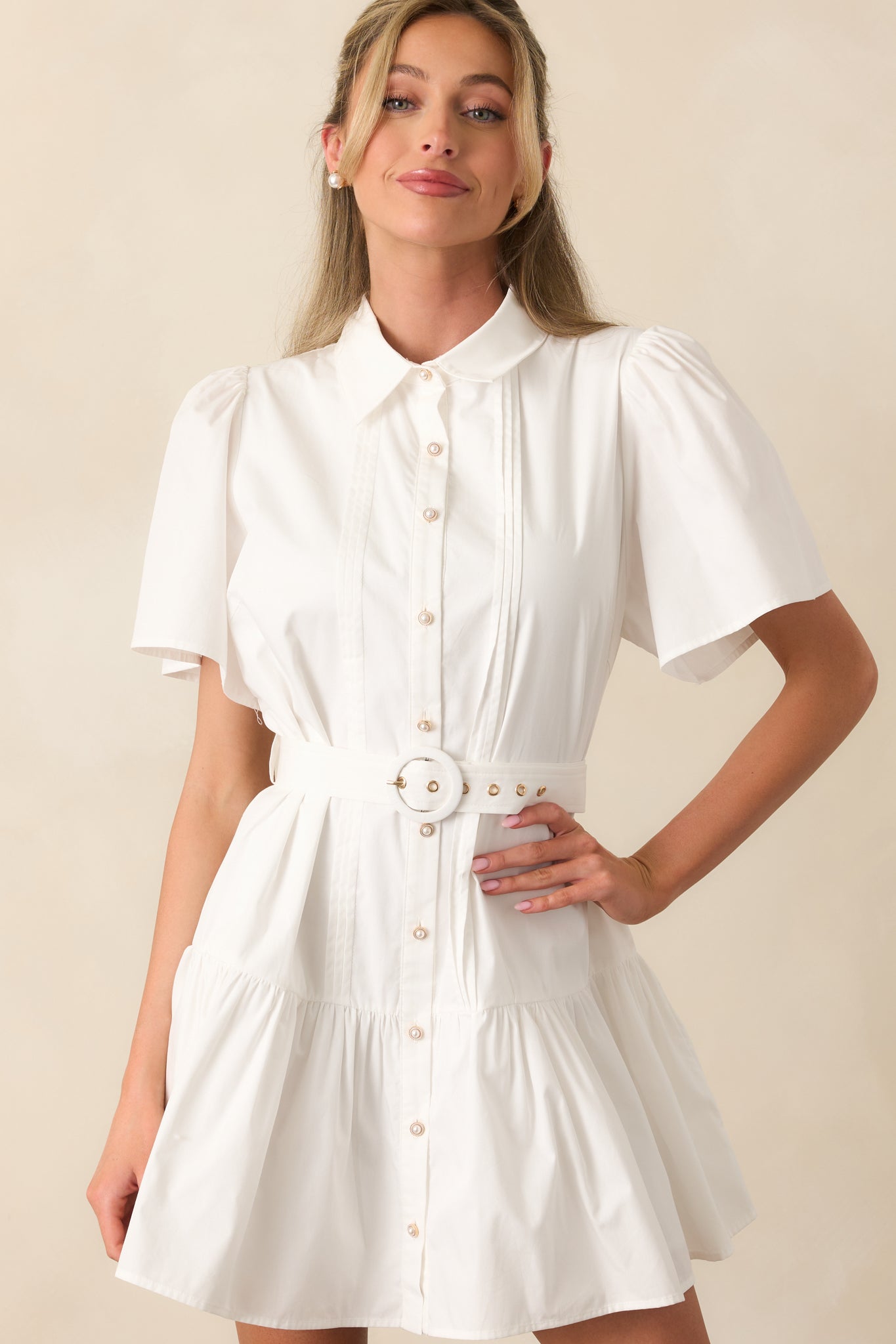 Fairfax White Cotton Mini Dress