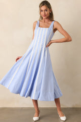 Bancroft Baby Blue Cotton Midi Dress