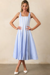 Bancroft Baby Blue Cotton Midi Dress