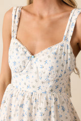 In The Wildflowers Blue Floral Tiered Maxi Dress