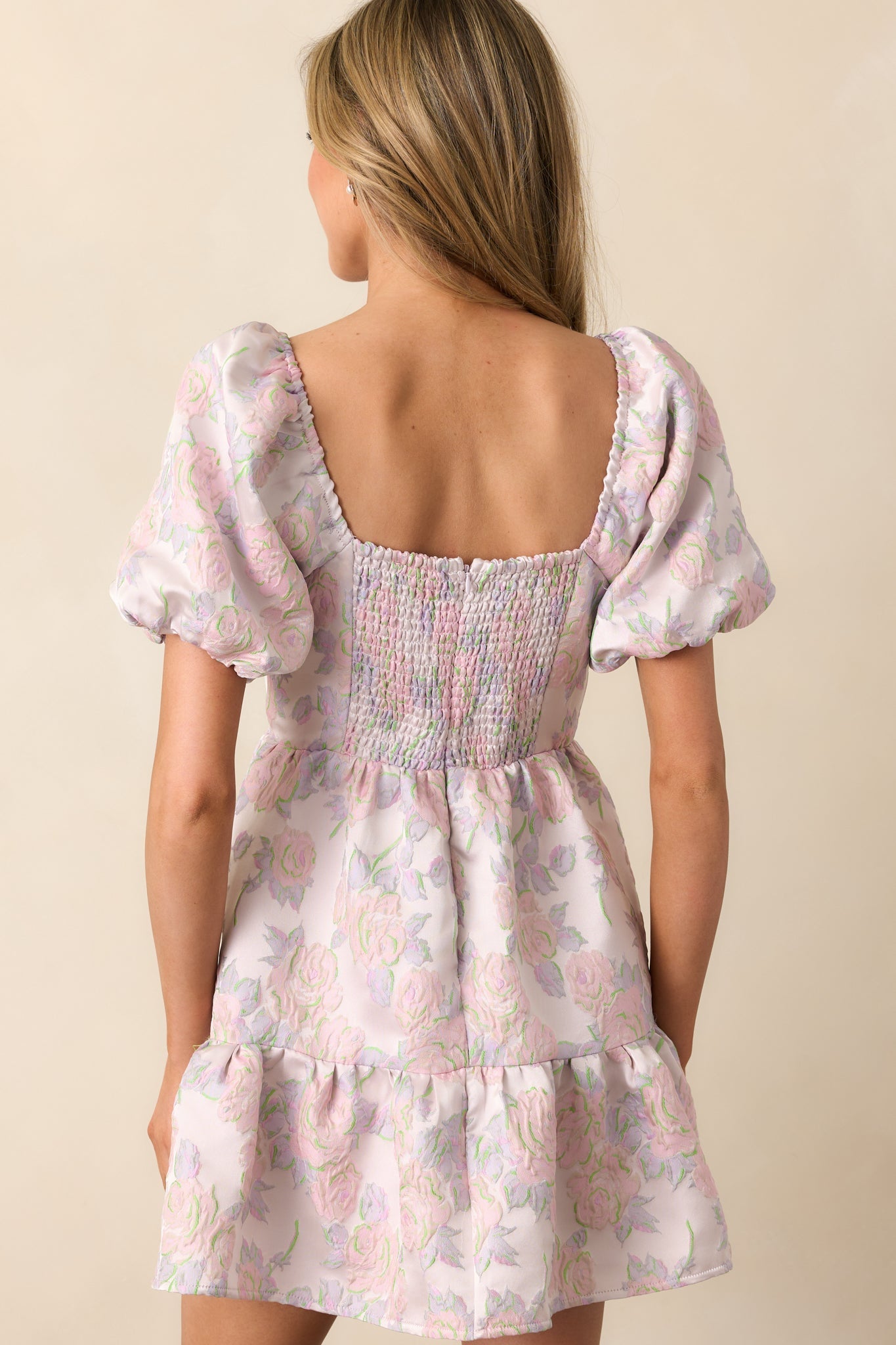 Once Upon A Time Lavender Floral Jacquard Mini Dress