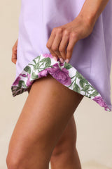 Blake Violet Blooms Lilac Floral Cotton Reversible Shift Dress