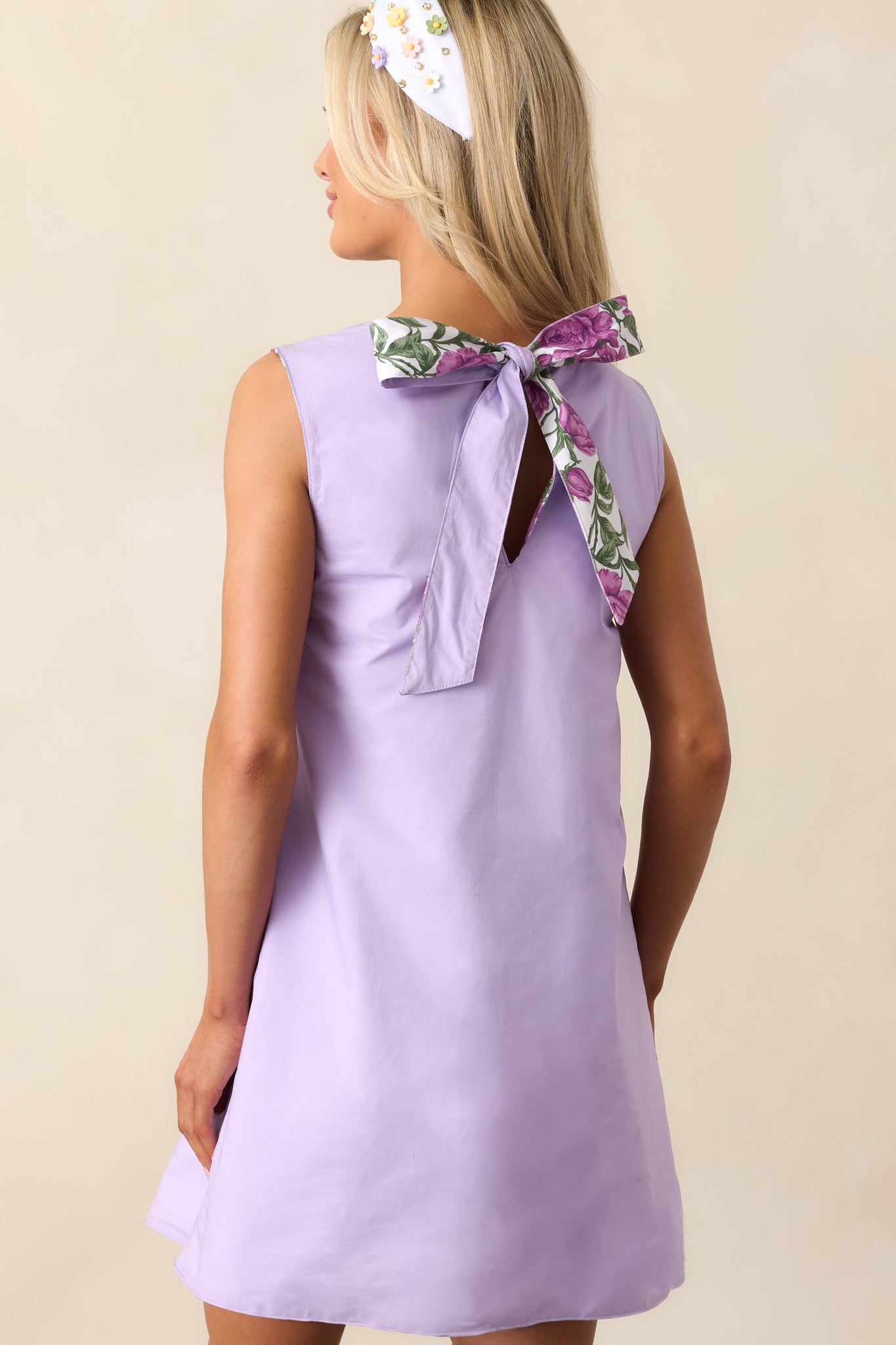 Blake Violet Blooms Lilac Floral Cotton Reversible Shift Dress