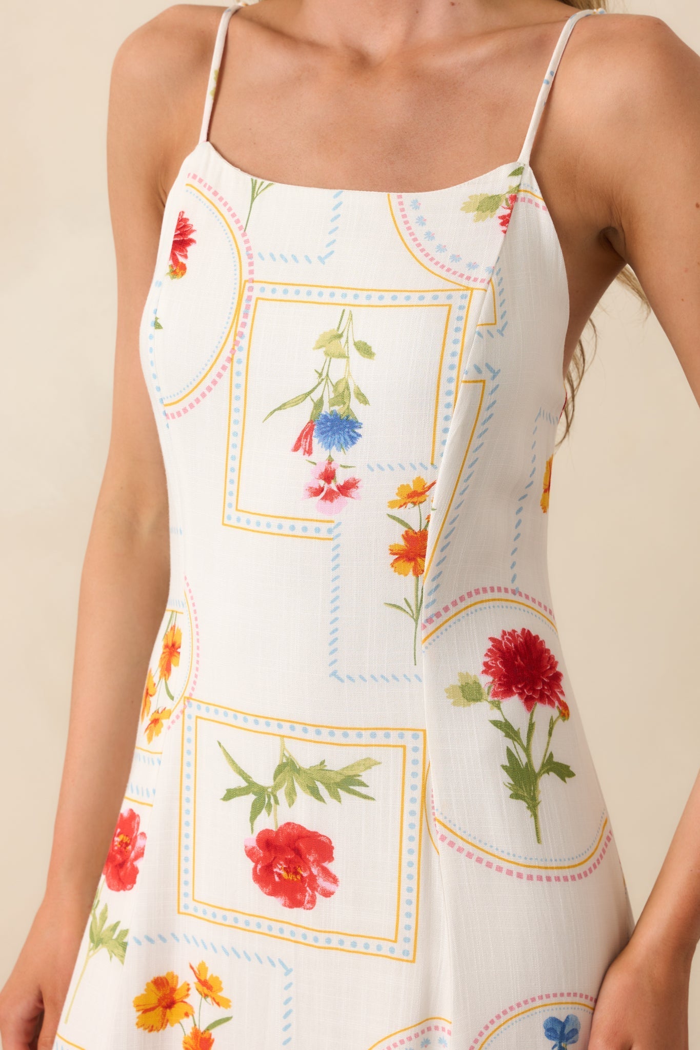 Moving On To Better Days Ivory Floral Patchwork Maxi Dress