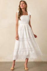 Forever And A Day White Cotton Embroidered Eyelet Maxi Dress