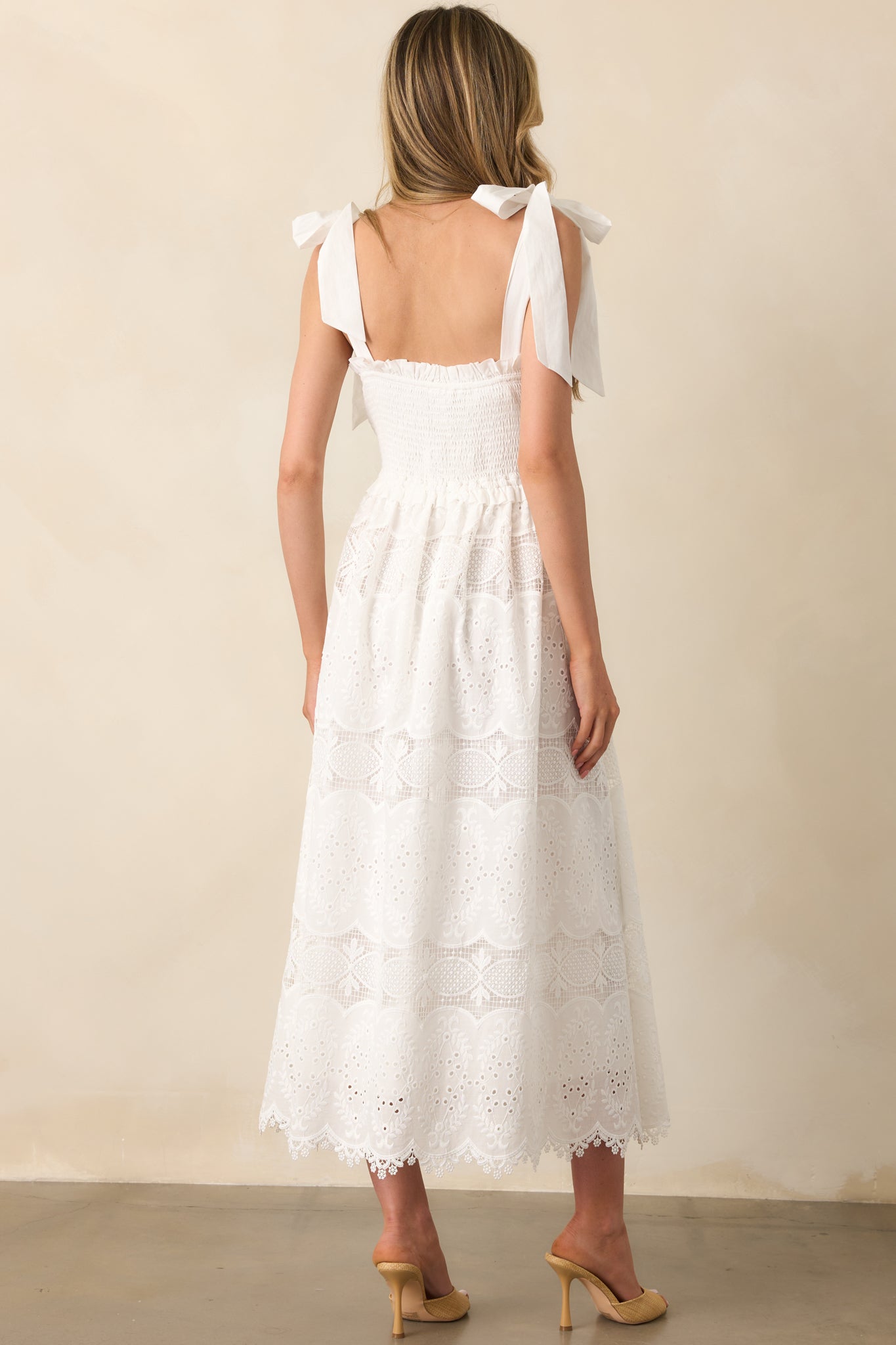Forever And A Day White Cotton Embroidered Eyelet Maxi Dress