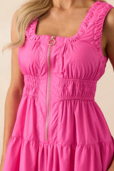 Better Late Than Never Hot Pink Sleeveless Midi Dress