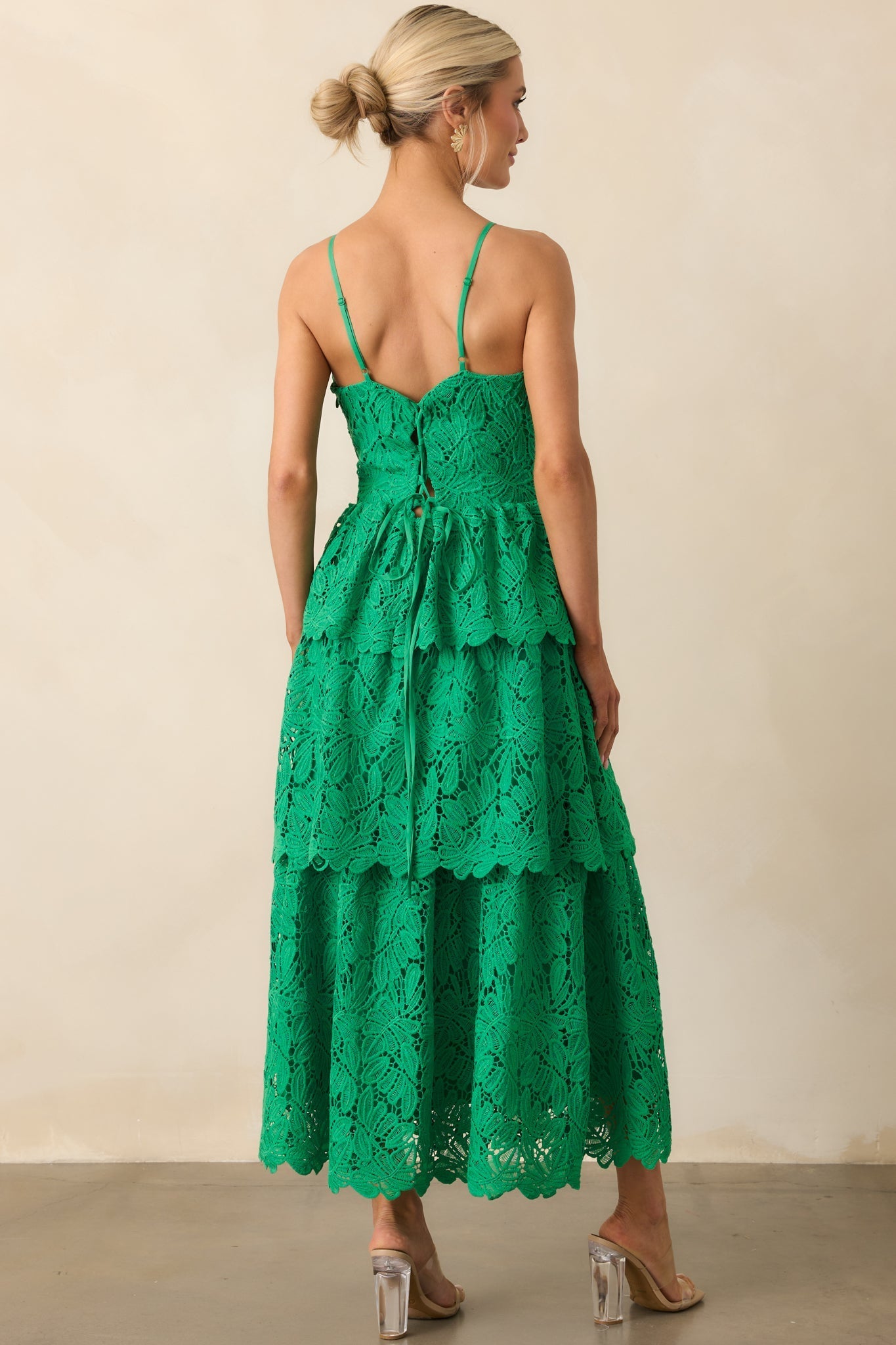 Pour Into Yourself Green Floral Embroidered Maxi Dress
