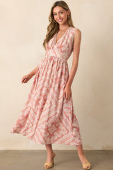 In Light Of It All Rose Pink Floral Gingham Maxi Dress
