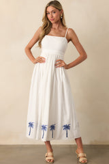 MINKPINK White Isadora Embroidered Midi Dress
