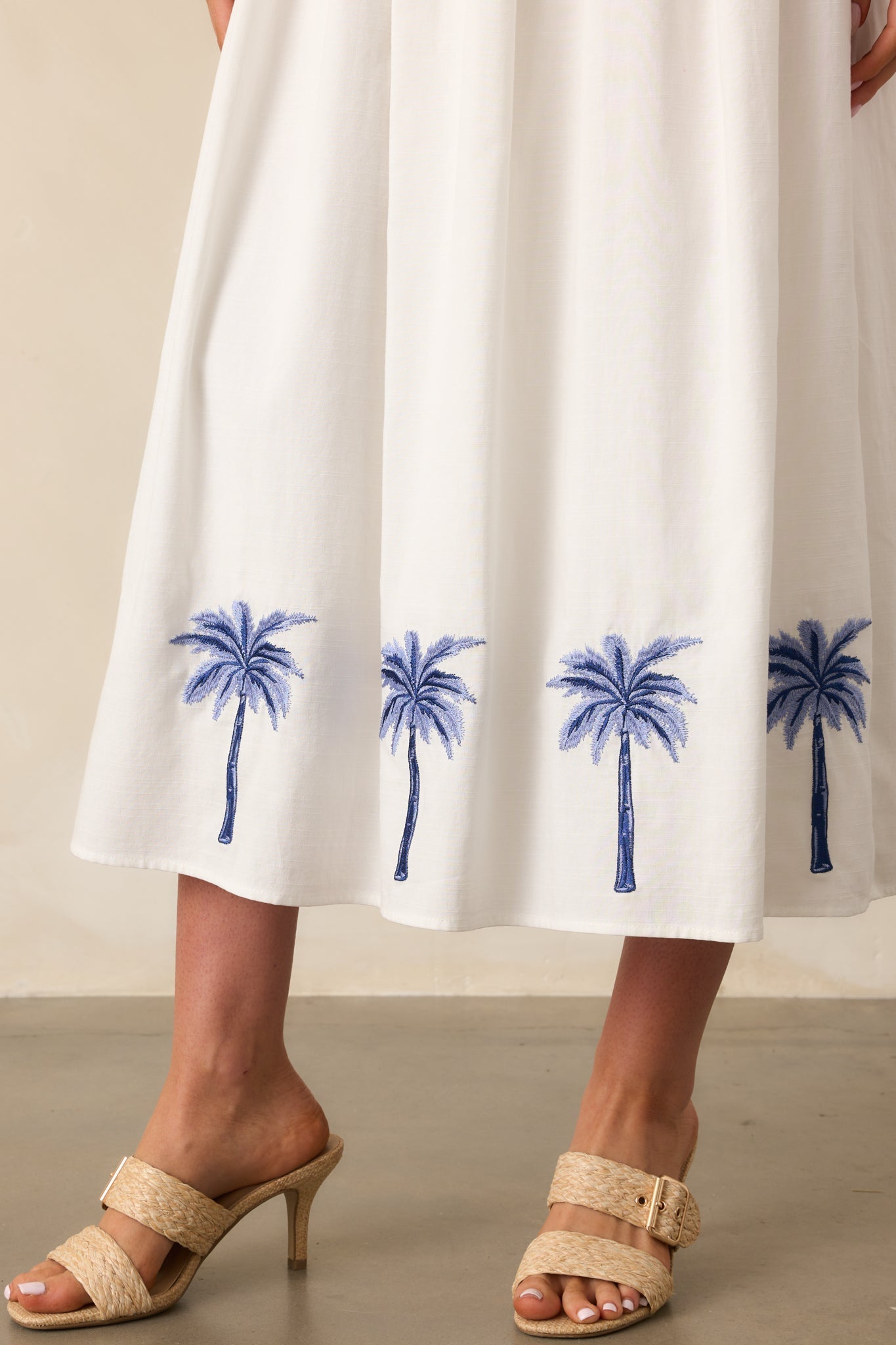 MINKPINK White Isadora Embroidered Midi Dress