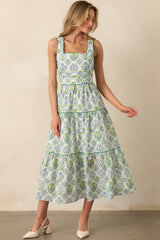 This Is The One Green Geometric Floral Cotton Maxi Dress