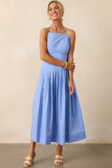 MINKPINK Jacaranda Blue Avalon Square Neck Midi Dress