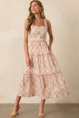 This Is The One Orange Geometric Floral Cotton Maxi Dress