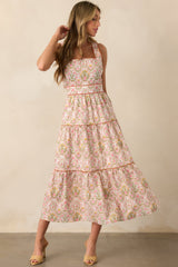 This Is The One Orange Geometric Floral Cotton Maxi Dress