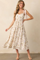 Let The Good In Light Pink Floral Chiffon Corset Maxi Dress