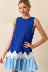 Timeless Twist Blue Mini Shift Dress