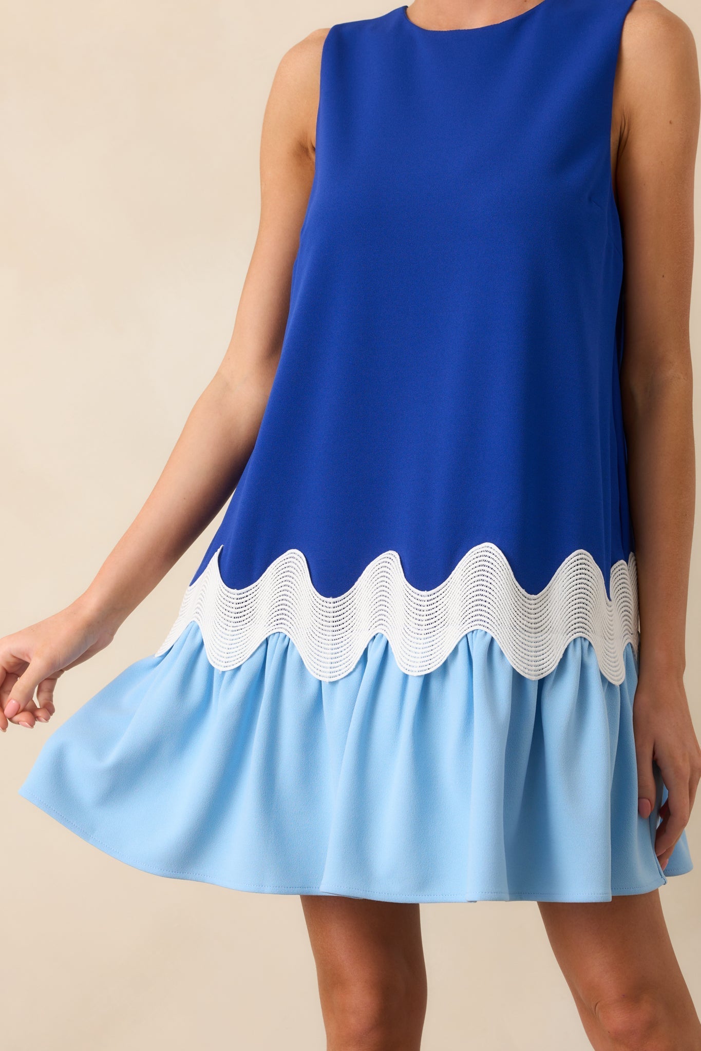 Timeless Twist Blue Mini Shift Dress