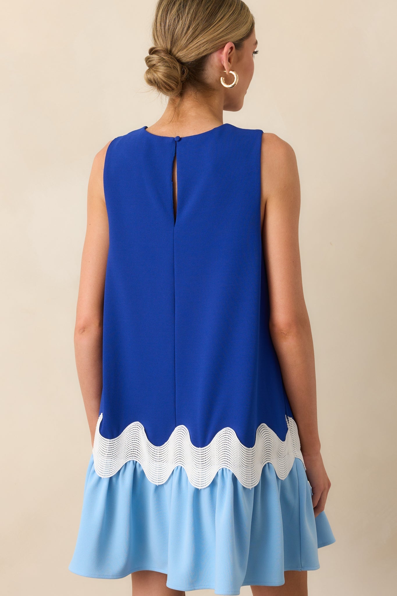 Timeless Twist Blue Mini Shift Dress
