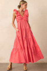 Unapologetically Me Pink Coral Cotton Maxi Dress
