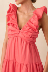 Unapologetically Me Pink Coral Cotton Maxi Dress