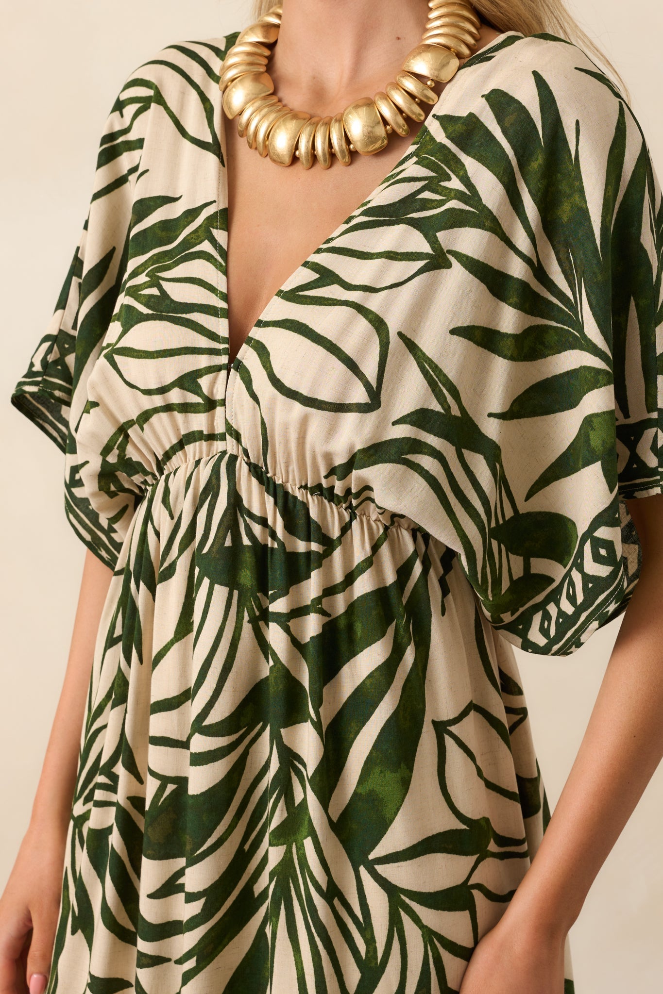 Sunshine On My Mind Green Palm Leaf Print Maxi Dress