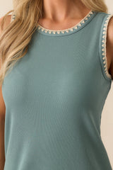 Z Supply Sage Green Cotton Delamer Whipstitch Rib Midi Dress