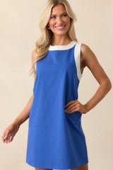 Bring The Good With You Blue Cotton Shift Mini Dress
