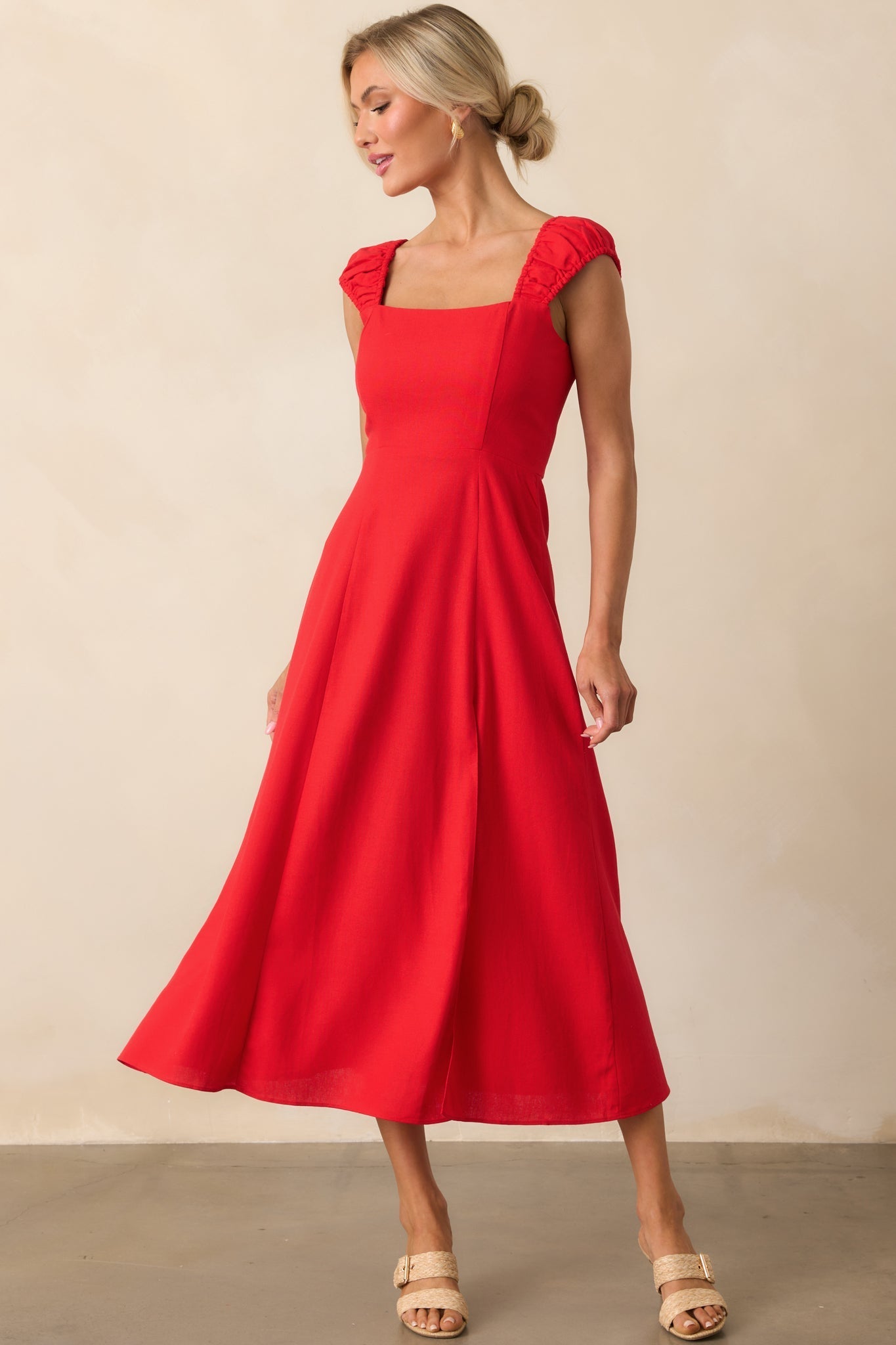 Radiant Reverie Red Midi Dress