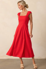 Radiant Reverie Red Midi Dress