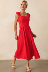 Radiant Reverie Red Midi Dress