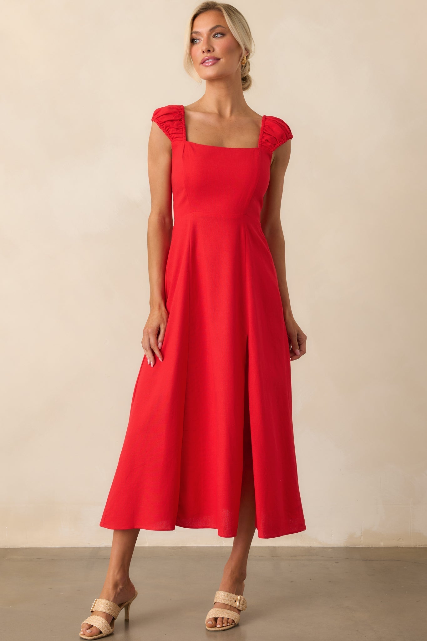 Radiant Reverie Red Midi Dress