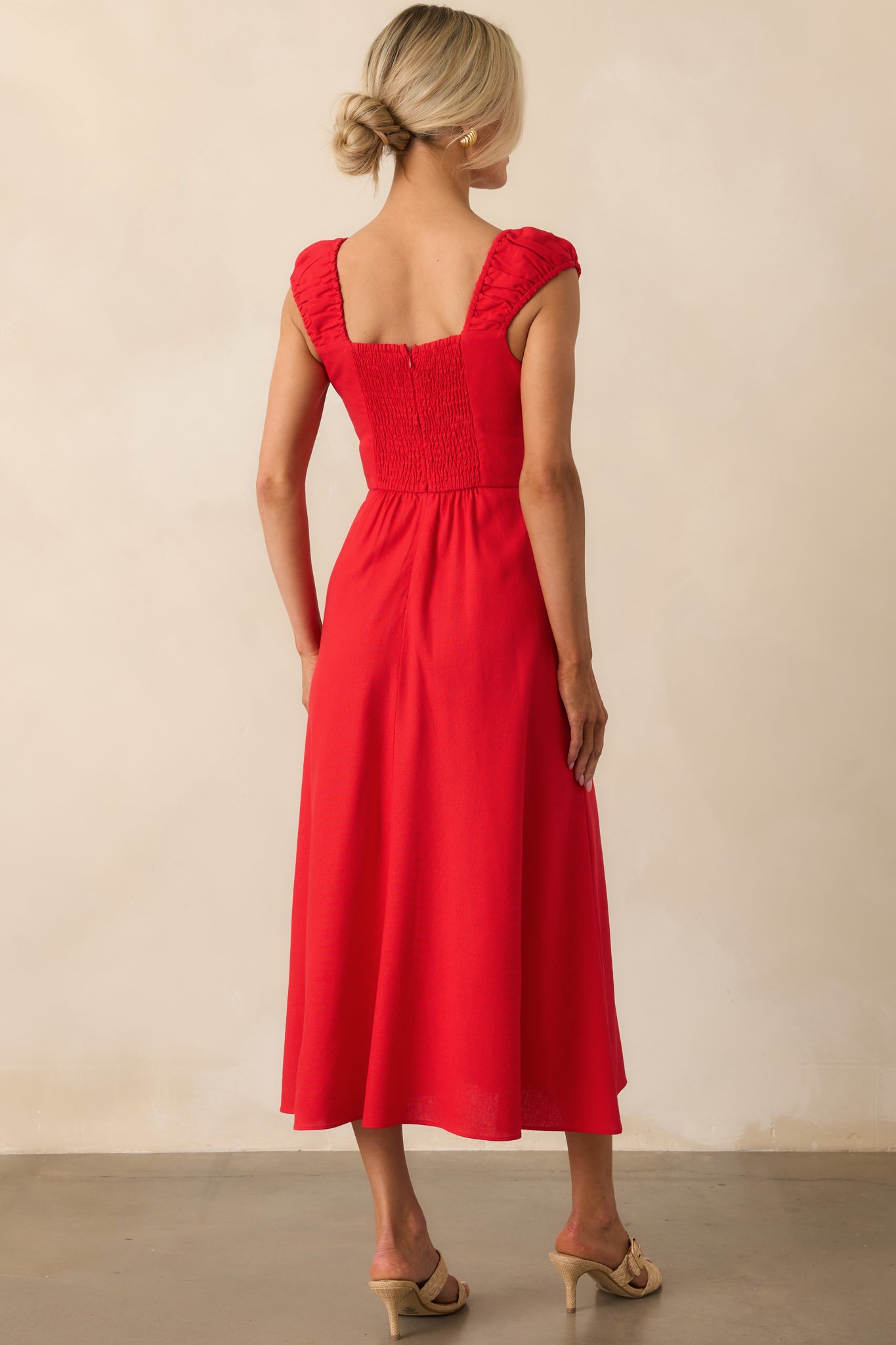 Radiant Reverie Red Midi Dress