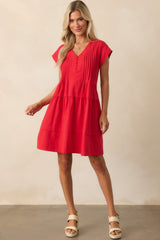 I Could Never Forget Red Cotton Mini T-Shirt Dress