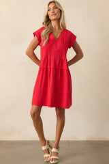 I Could Never Forget Red Cotton Mini T-Shirt Dress