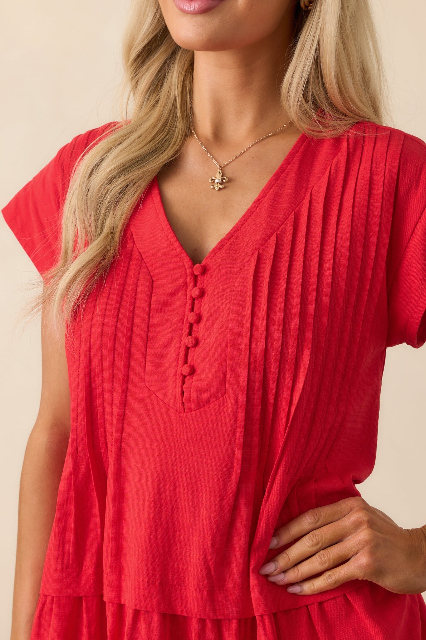 I Could Never Forget Red Cotton Mini T-Shirt Dress