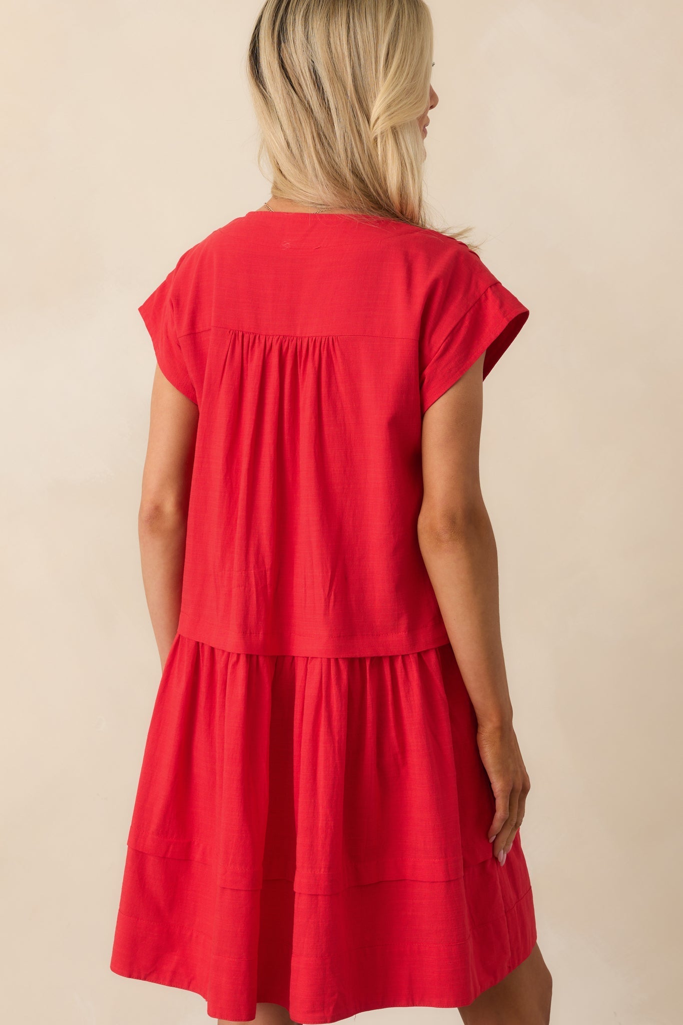 I Could Never Forget Red Cotton Mini T-Shirt Dress