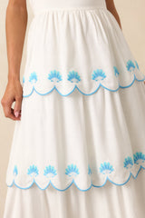 Light Of My Life White Embroidered Scallop Hem Maxi Dress