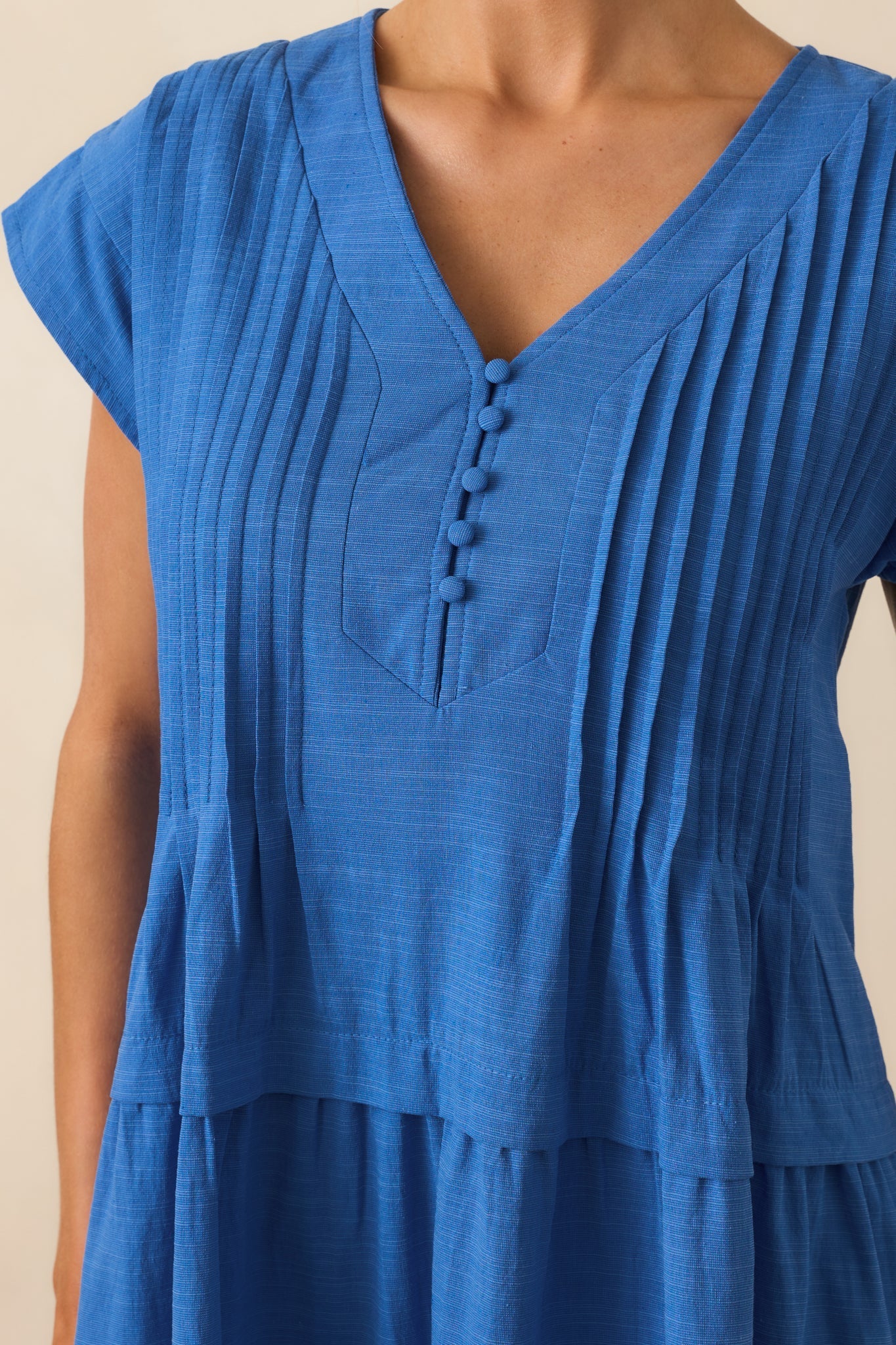 I Could Never Forget Cobalt Blue Cotton Mini T-Shirt Dress