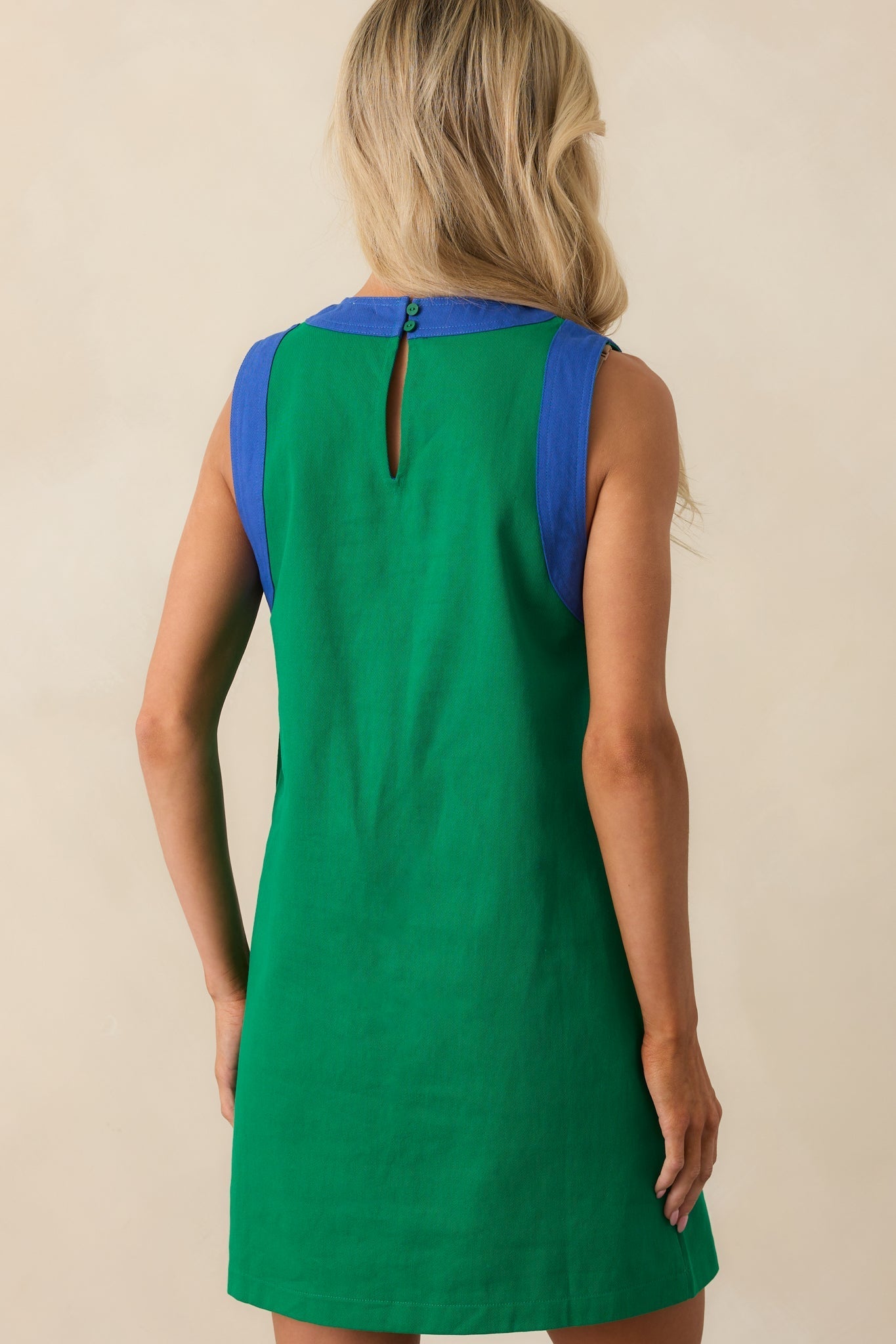 Bring The Good With You Kelly Green Cotton Mini Shift Dress