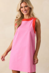 Bring The Good With You Pink Cotton Mini Shift Dress