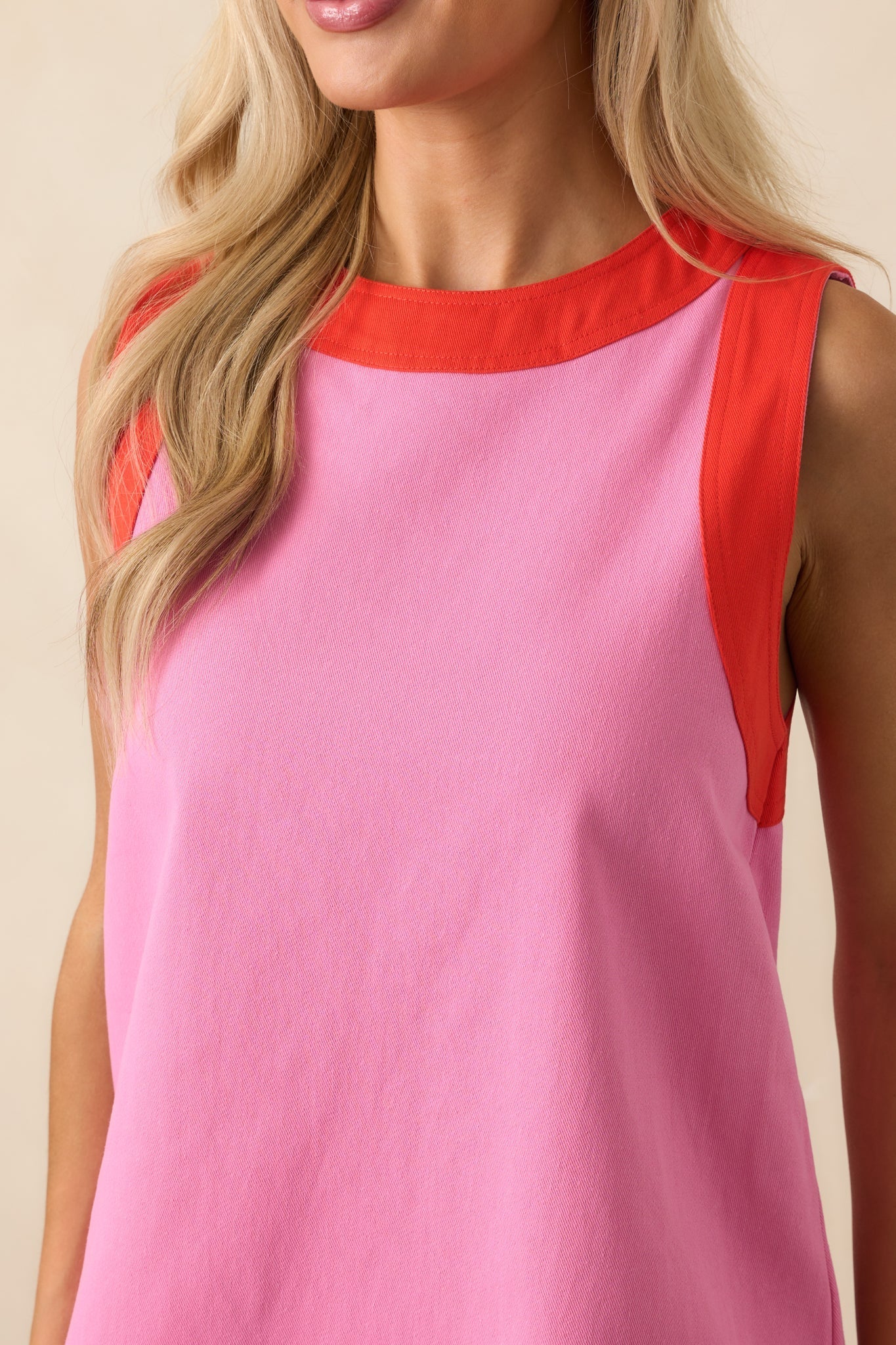 Bring The Good With You Pink Cotton Mini Shift Dress