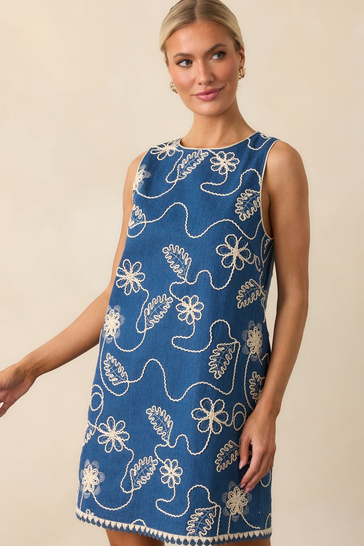 Couldn't Help Myself Dark Wash Cotton Denim Mini Dress