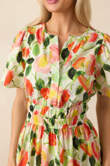 Something About It Orange Floral Print Cotton Maxi Dress