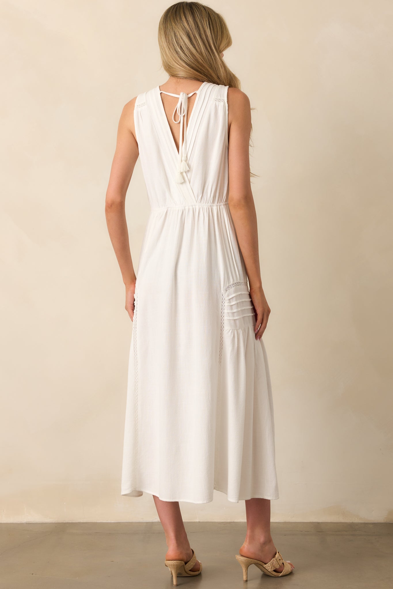 Only Goes Up From Here Ivory Linen Blend Sleeveless Maxi Dress