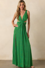 A Little Bit Of Everything Kelly Green Twist Front Cut Out Maxi Dress